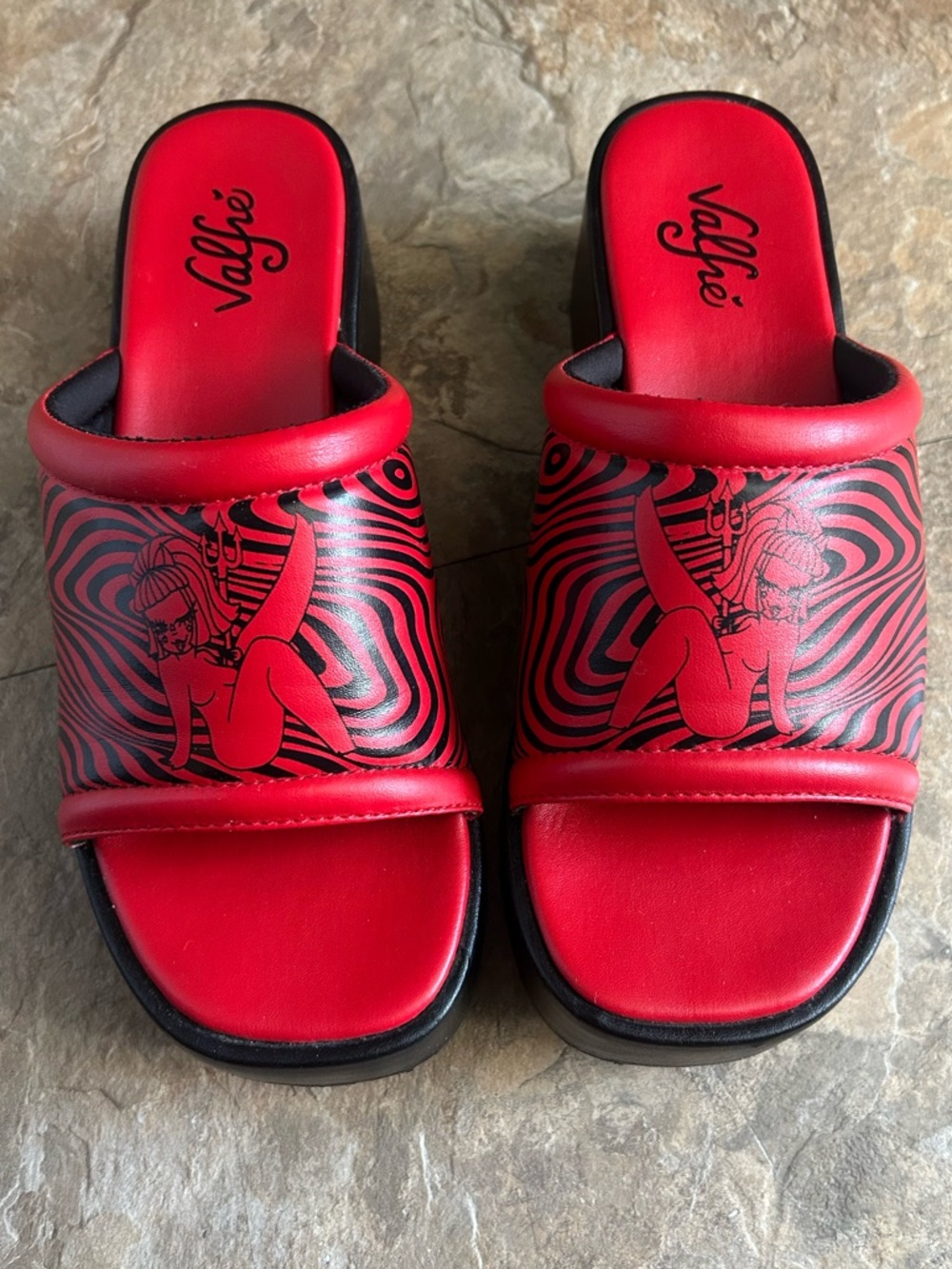 Valfre Lucyd Dreams platform sandals in red and black